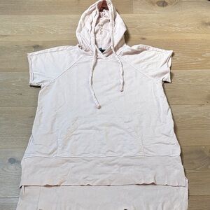 Left of Center Size Small Pink Short Sleeved Hoodie.